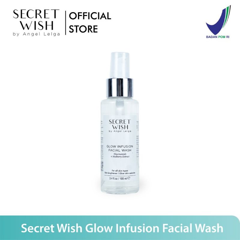 BPOM WISH SECRET BY angel lelga | glow infusion facial wash 100ml
