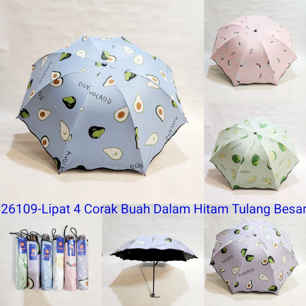 FELWINSHOP Payung Lipat 3 Motif Buah UV Fruit Umbrella