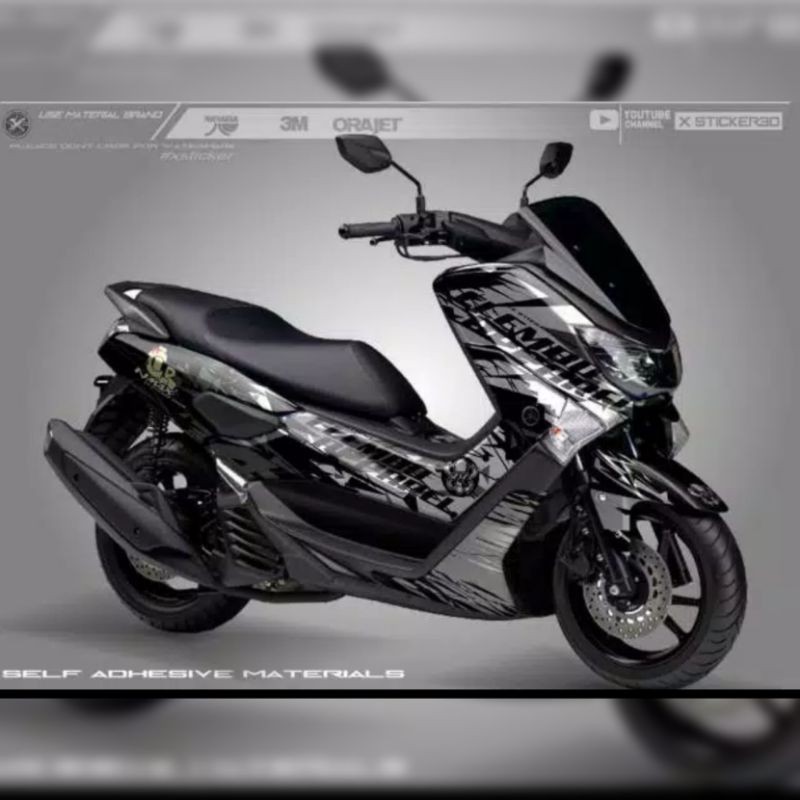 Stiker Decal Nmax FullBody Abu hitam