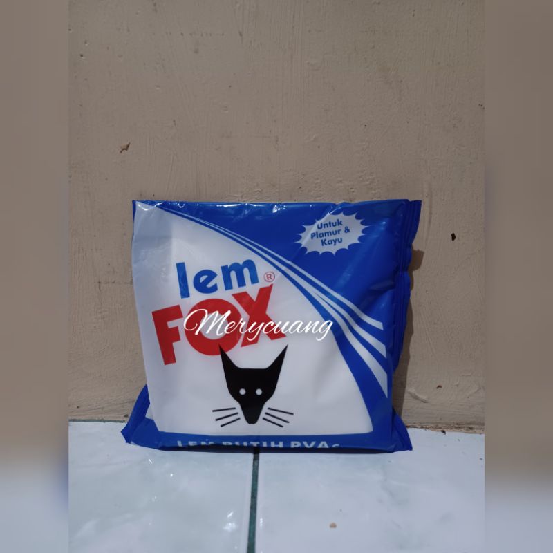 

Lem FOX Putih Kantong Biru / Kayu / Tembok 350 Gram