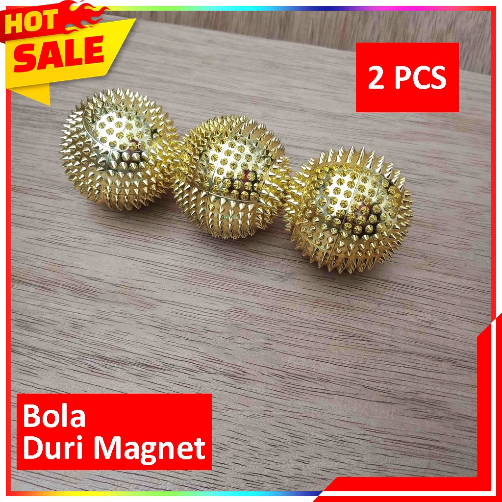 2 Pcs Bola Pijat Akupuntur Terapi Tangan / Bola Duri Magnet Refleksi Pijat Kesehatan Kecil - 2Pcs