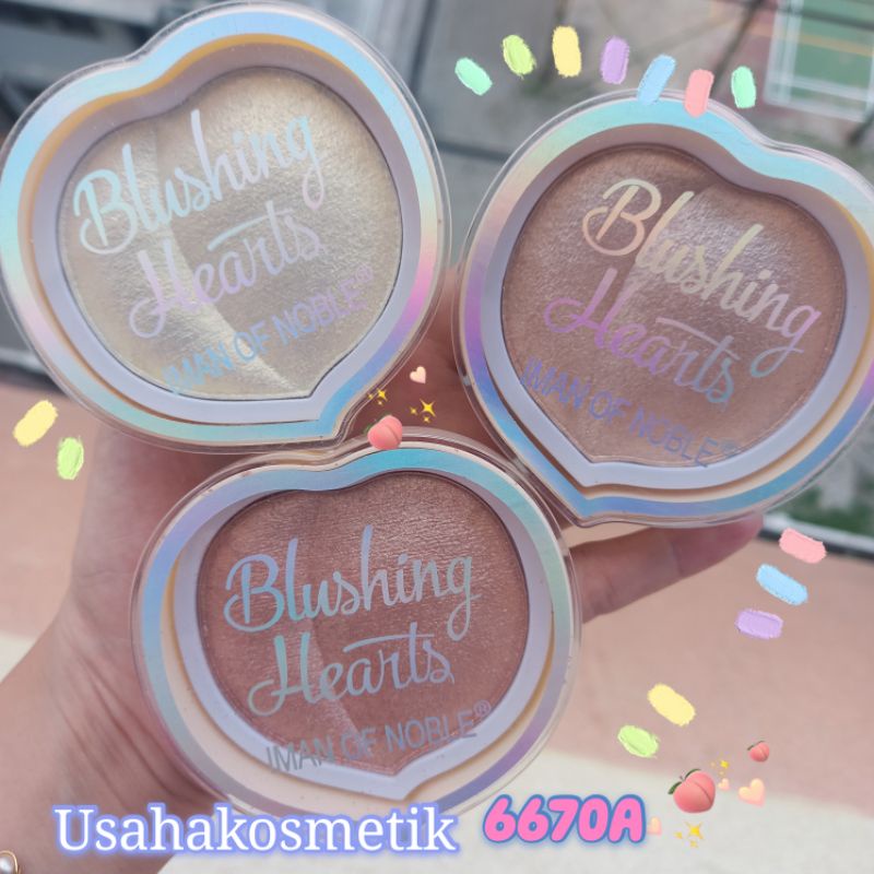 ECER!! HIGHLIGHTER IMAN OF NOBLE BAKED GLOWING BLUSHING HEART,PRETTY,MY LOVE 6669A