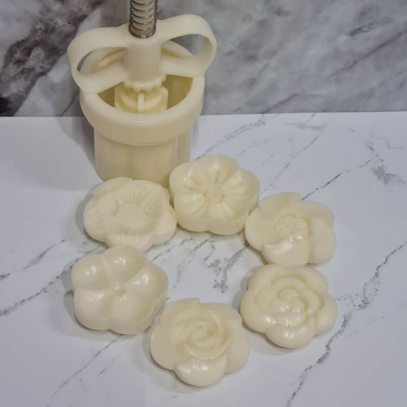 set 6pcs cetakan Nastar Flower press 50gr / mooncake mould / cetakan kue bulan / cookie mold