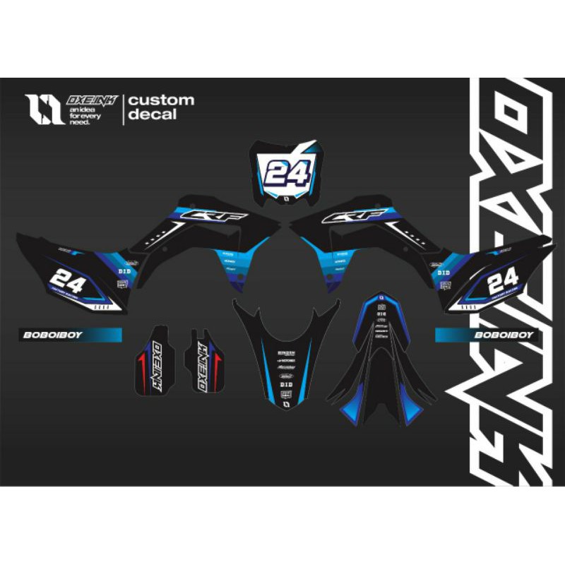 DECAL CRF 150 L HITAM BIRU