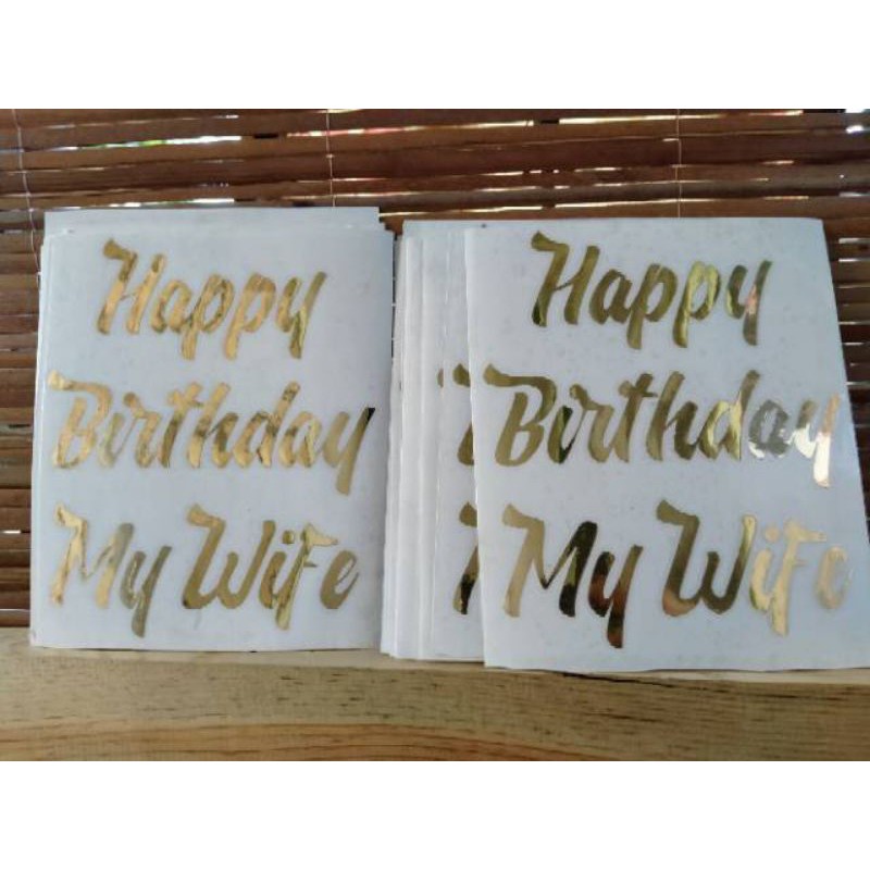 

sticker cuting Happy birthday -stiker cuting-cuting stiker-stiker custom- stiker gold emas