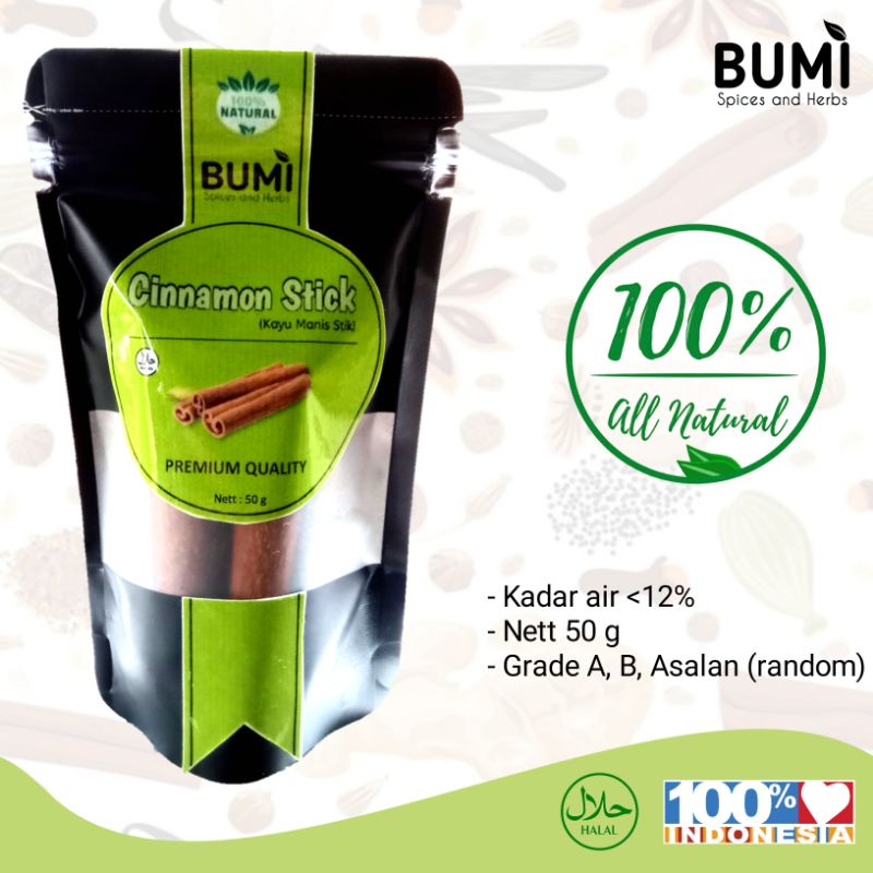 

KAYU MANIS / CINNAMON STICK CUT 4 CM 50 G