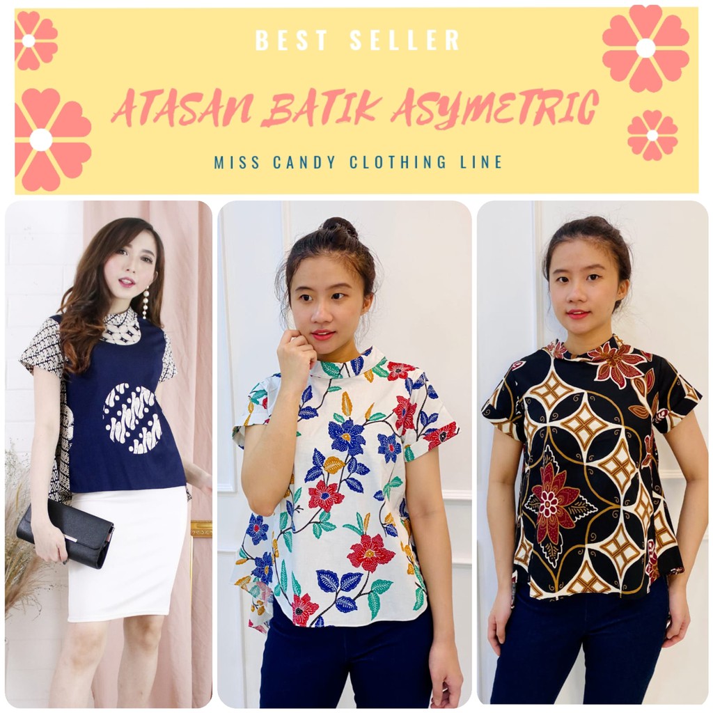 Atasan Batik / Atasan Batik Modern / Atasan Batik Wanita - Atasan Batik Asymetric