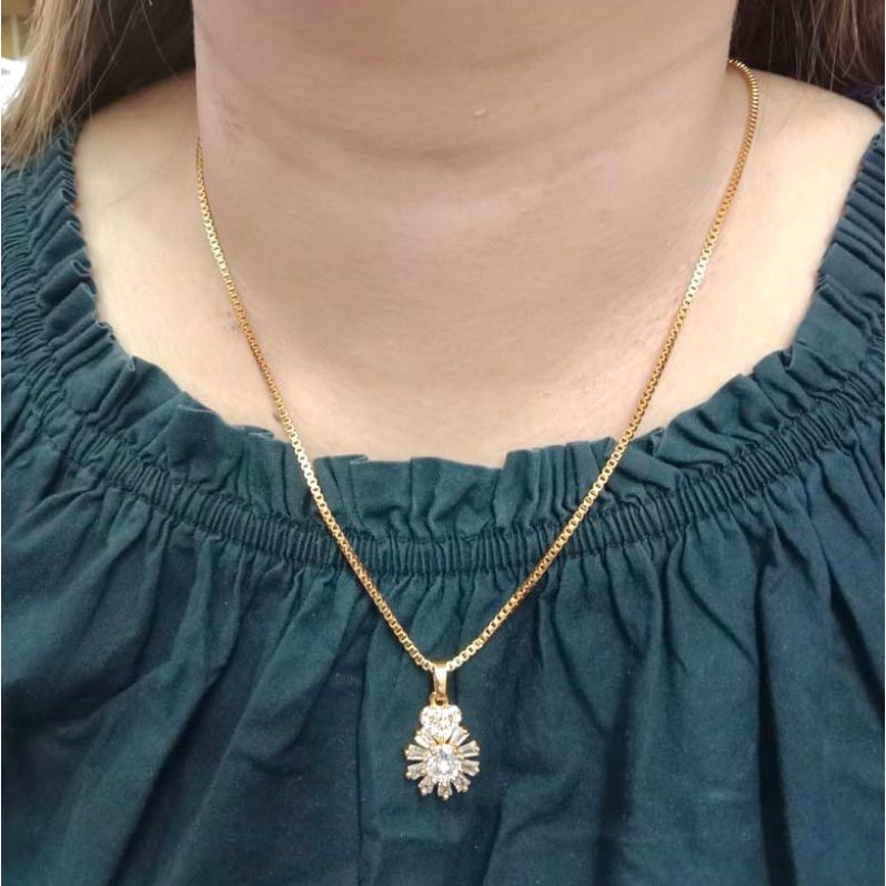 leontin kalung untuk wanita//perhiasan lapis emas//leontin