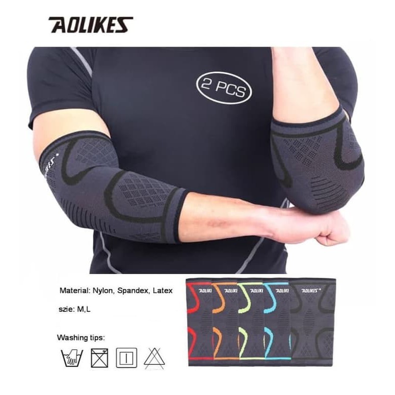 1 Pasang Aolikes 7547 Elbow Pad Bracer Leg hand Support Pads Pelindung Siku