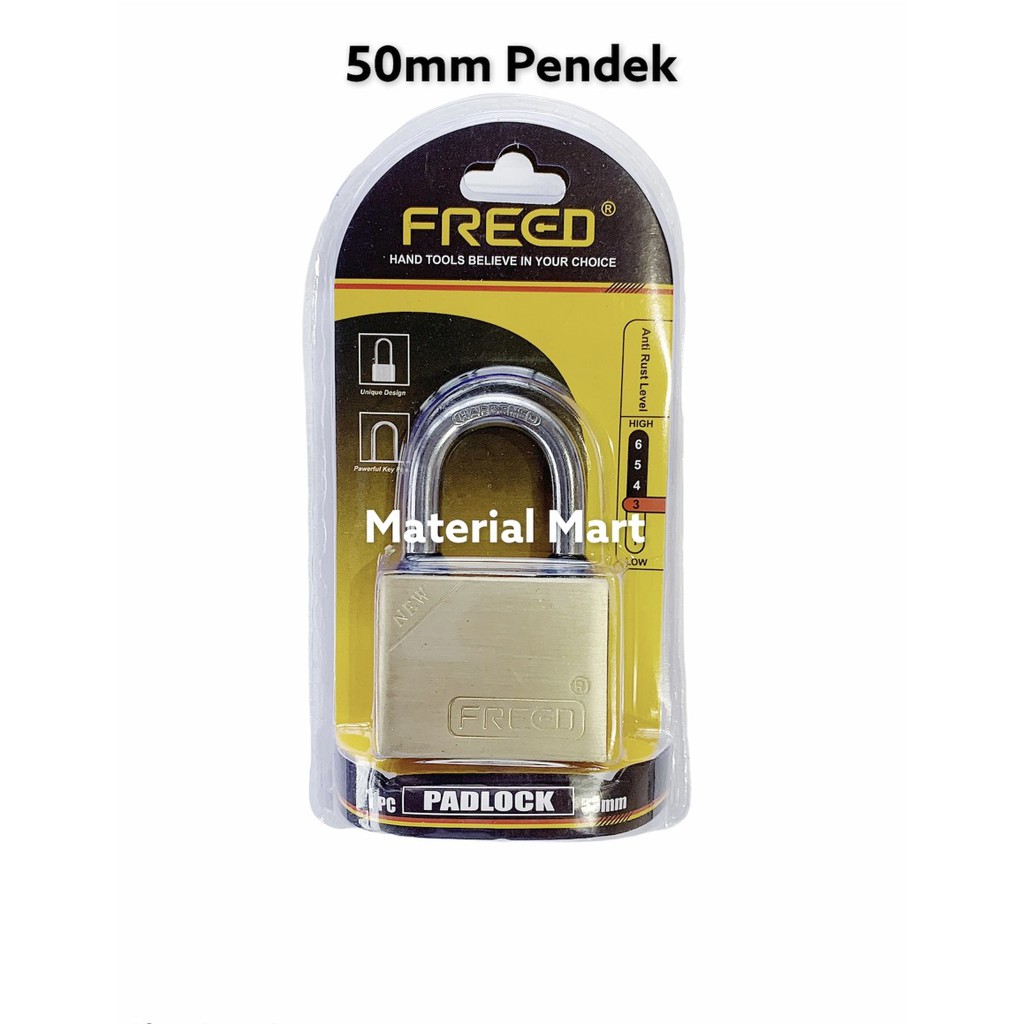 Gembok 50mm Pendek | Gembok Pintu Rumah Pagar 50 mm Panjang Besi | Material Mart