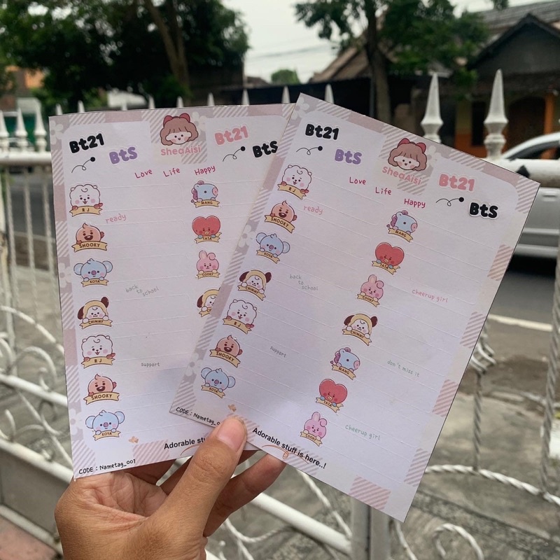 

STICKER TAG BT21