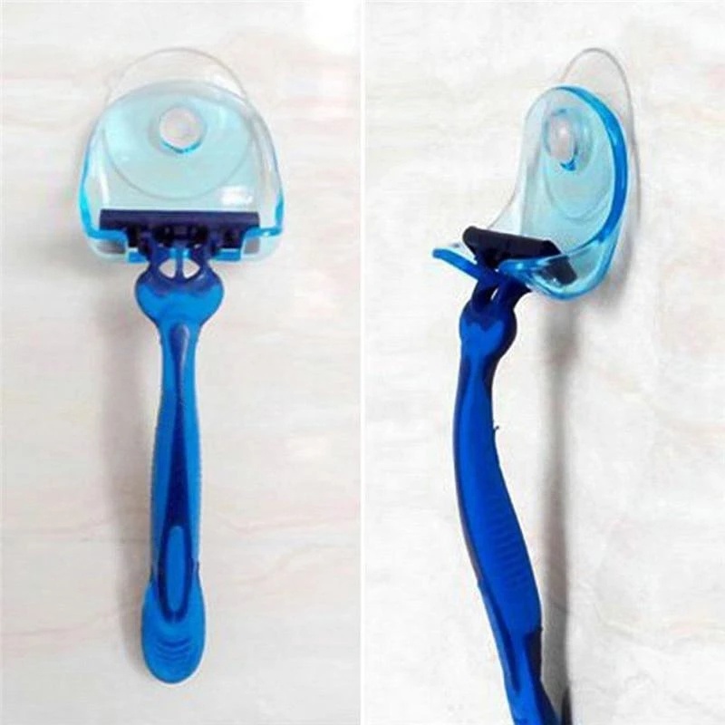 Holder Penyimpanan Pisau Cukur Sikat Gigi Bahan Plastik 2 Warna Tahan Air Multifungsi Dengan Suction Cup