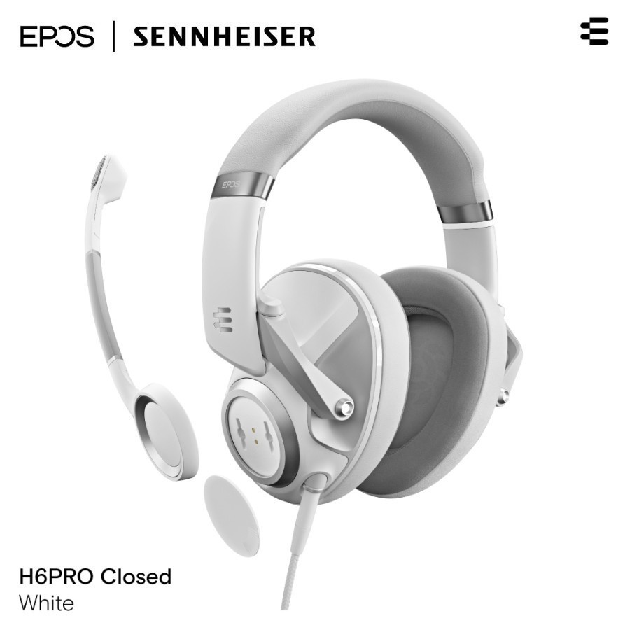 EPOS H6 PRO Closed Acoustic Gaming Headset WHITE