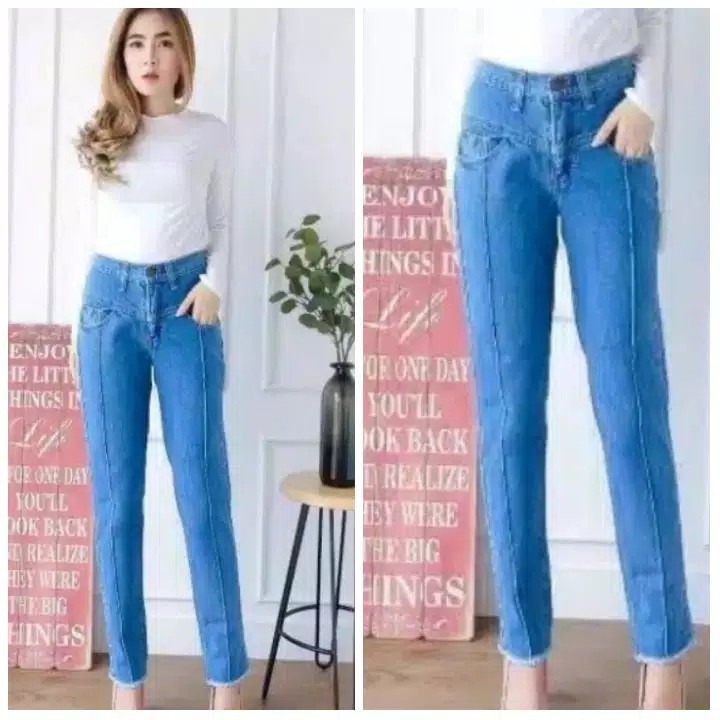CELANA BOYFRIEND WANITA JEANS ADELE VALORA ( MEDIUM ) / CELANA JEANS REMAJA / CELANA REMAJA / CELANA