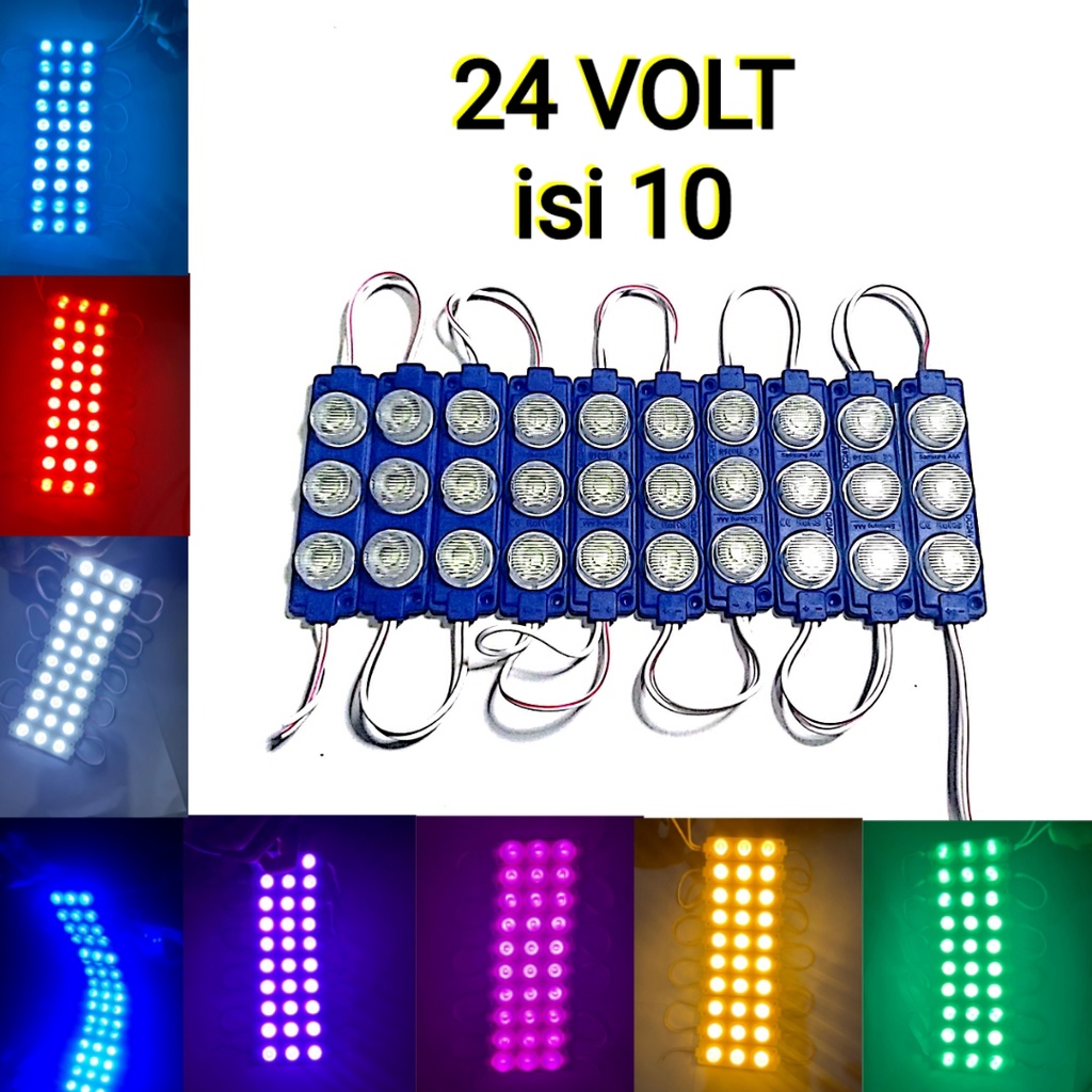 isi 10 Pcs LED 3 mata 24 volt Lampu LED 3 mata 24 volt isi 10 pcs Lampu Kolong truk bus