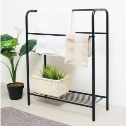 Rak Jemuran Handuk 63.4x25x80.3 Cm - Hitam / jemuran pakaian / stand hanger / TOWEL STAND TRAY BLACK