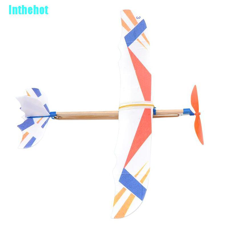 Kids Rubber Band Elastic Powered Flying Glider Plane Airplane Model DIY Toy S 