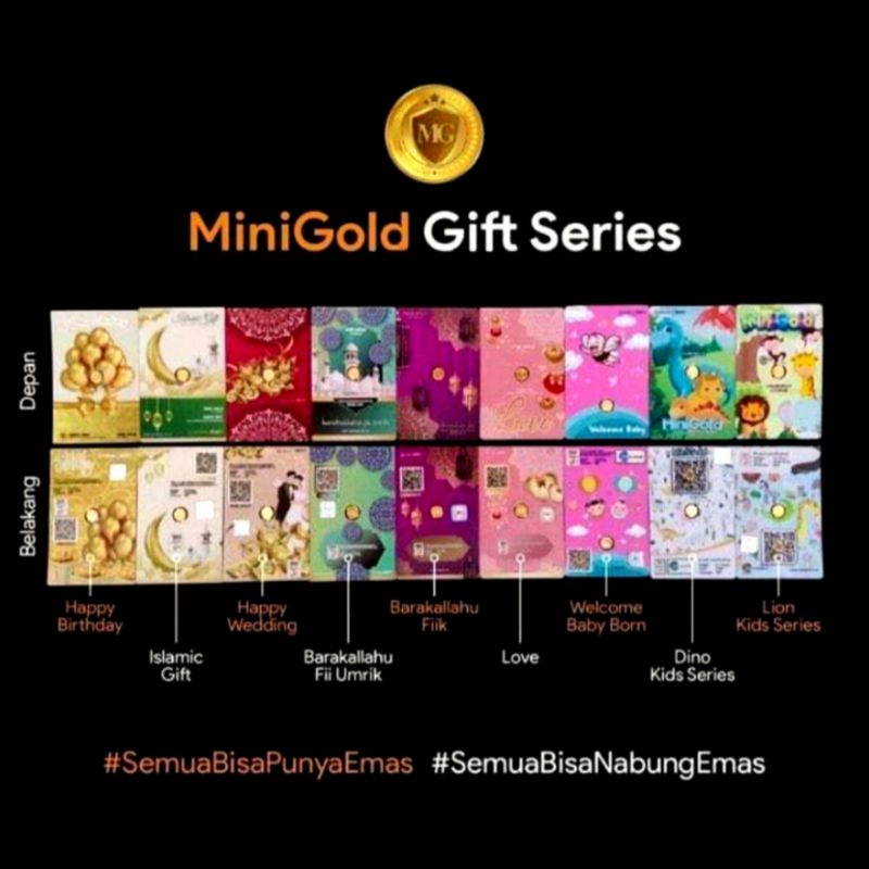 MiniGold Gift Series 0.025 - 0.1 Gram | Baby Born | Birthday | Dino | Lion | Love | Wedding | Congra