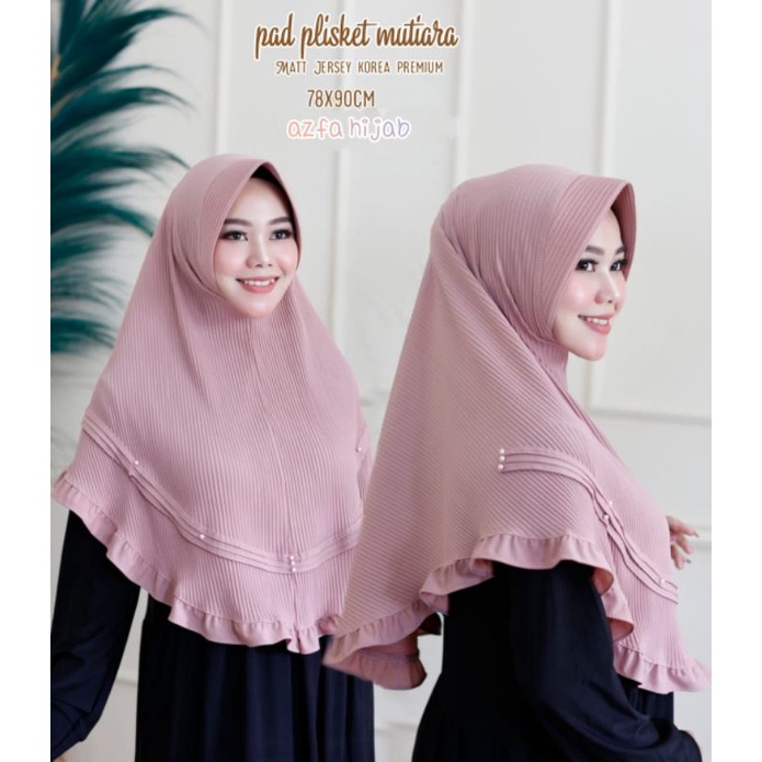 khimar plisket mutiara/hijab daily/syari/jersey korea premium/krudung terbaru/ORIGINAL/REALPICT