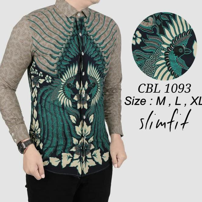 0Ah9 Baju Batik Pria // Batik Unik // Batik Koko Mewah Slimfit Lfo0