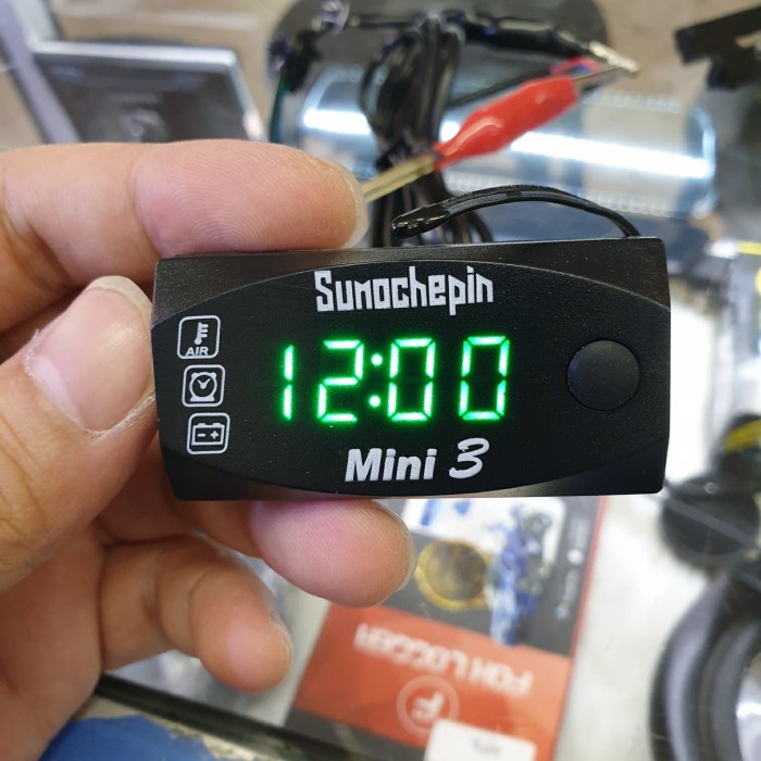 volt meter / jam / thermometer digital mobil / motor waterproof