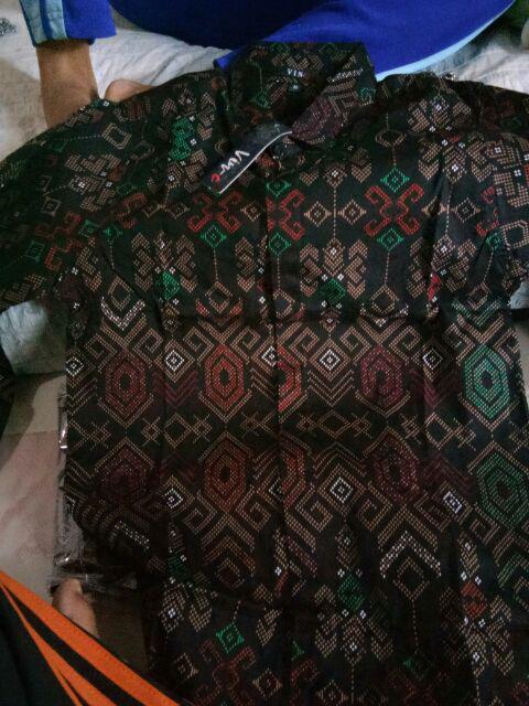 Credomenstore Kemeja Batik Songket Hitam / Kemeja Batik Pria Lengan Panjang / Baju Batik Cowok
