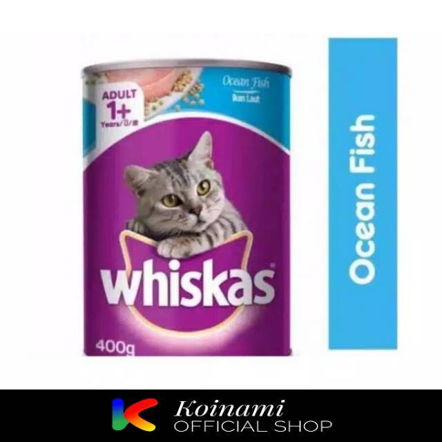 WHISKAS 400gr ADULT OCEAN FISH kaleng / makanan kucing / cat food / can / wet food