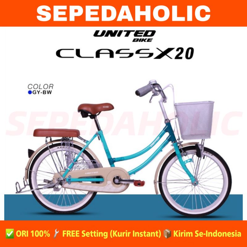 Sepeda Keranjang UNITED CLASS X Ukuran 20 Inch Keranjang Dewasa / Remaja