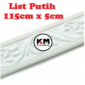 KM Wall Border List Wallpaper Wallborder Foam 3D-PUTIH 115cm x 5cm