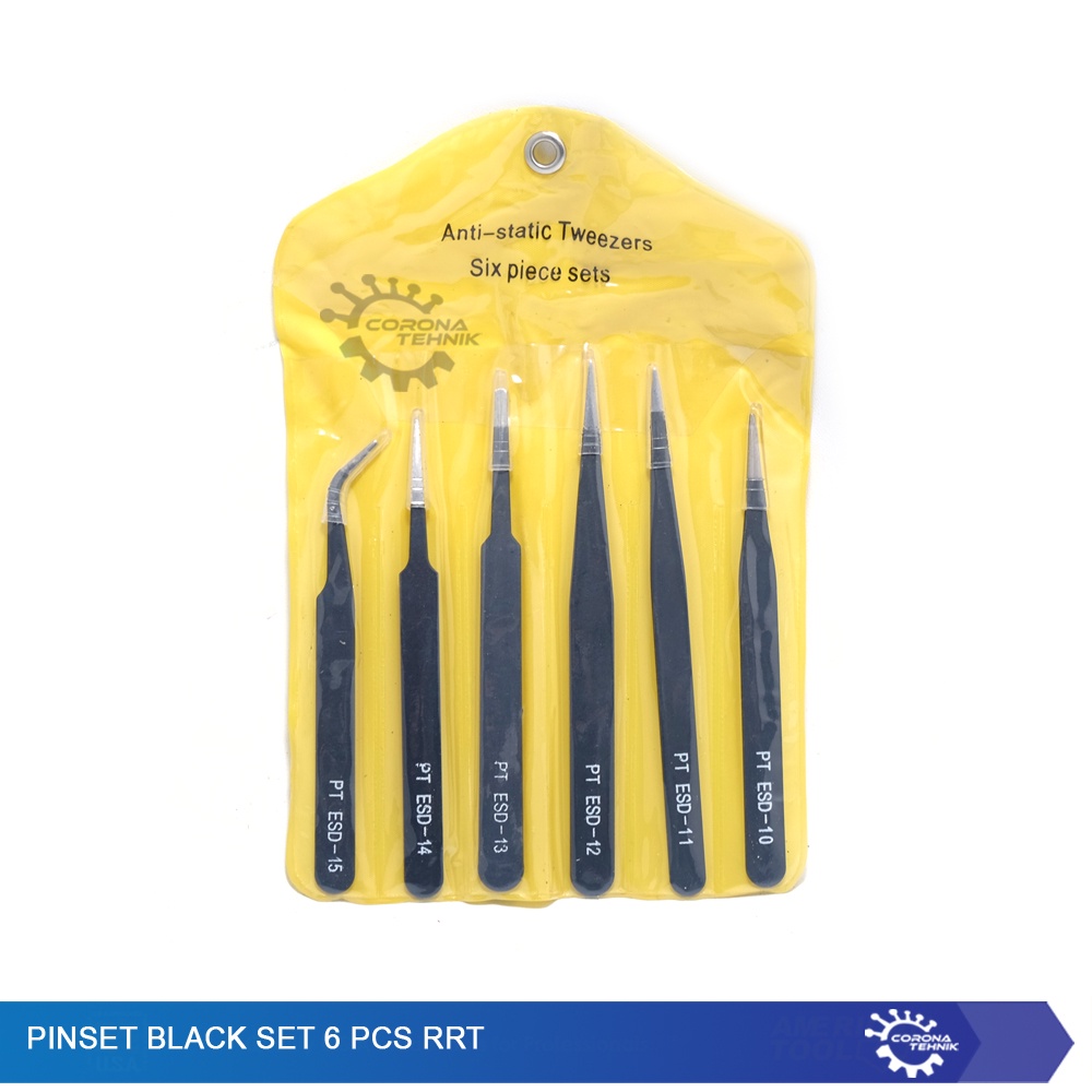 RRT - Pinset Black Set 6 Pcs