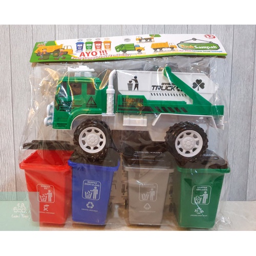 AK16 - Mainan Truck Compactor + Tempat Sampah Besar AK-16 AK 16