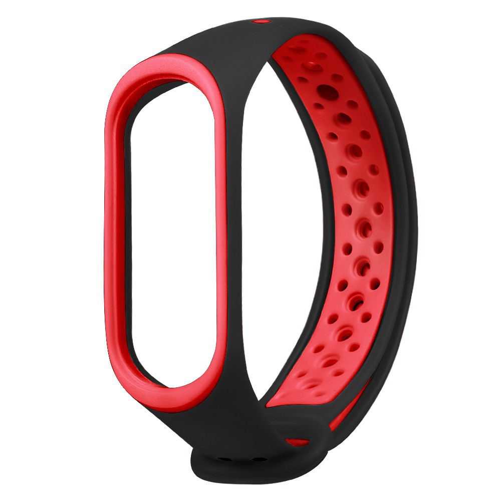 Sporty Strap Mi Band 4 / Mi Band 3 / M6 M5 M4 M3 Tali Jam Sport Xiaomi Mi Band OASE Sneakers-Hitam Merah