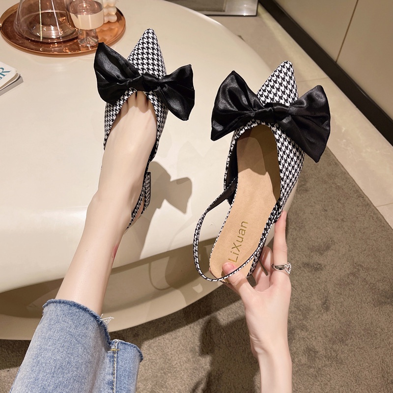 RYX - Sweet Bow Sepatu Heels Slip On Wanita Fashion Casual / Jalan Jalan - Ori Import