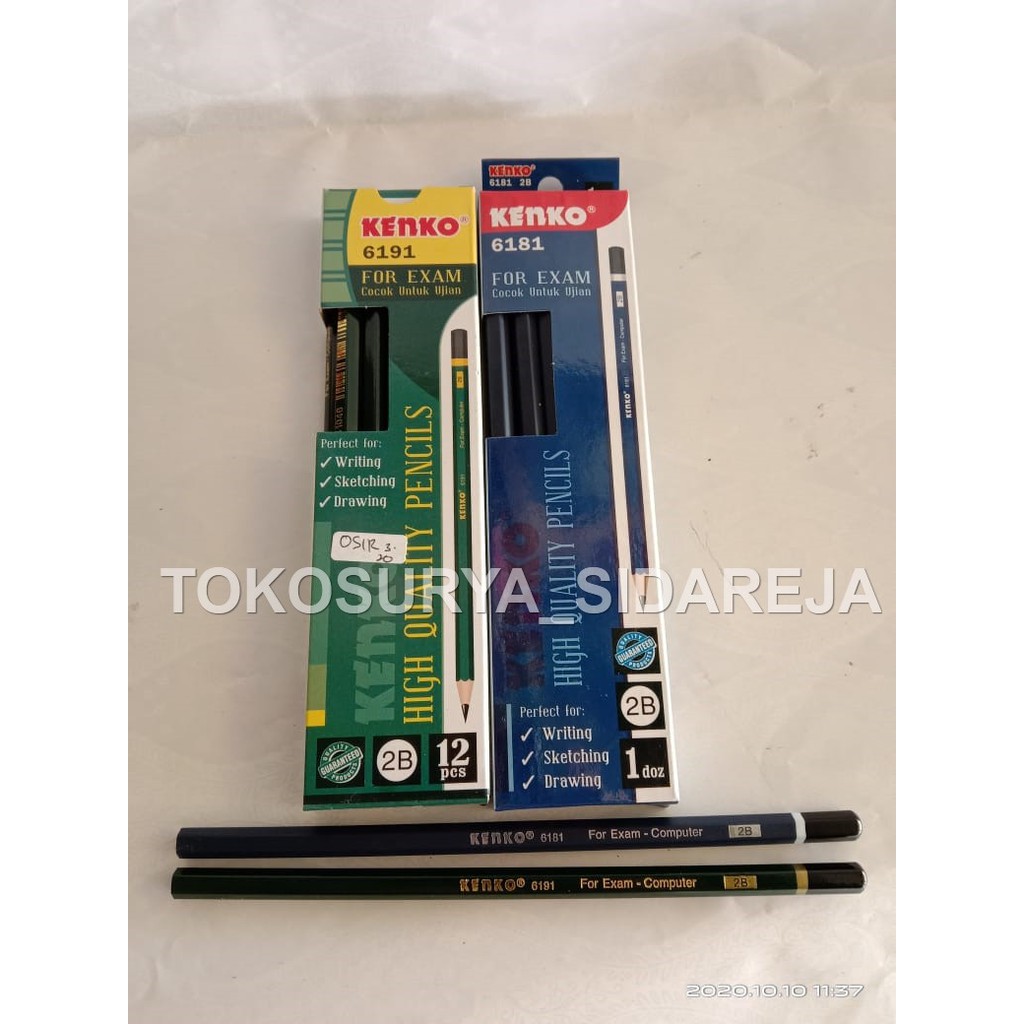 

PENSIL KENKO 2B TERMURAH 6181/6191 HIJAU BIRU HIGH QUALITY (PACK) / PENA KENKO 2B HIJAU