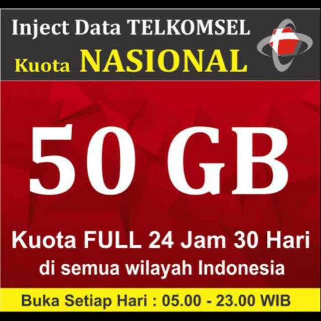 Data Telkomsel 50Gb All Zona