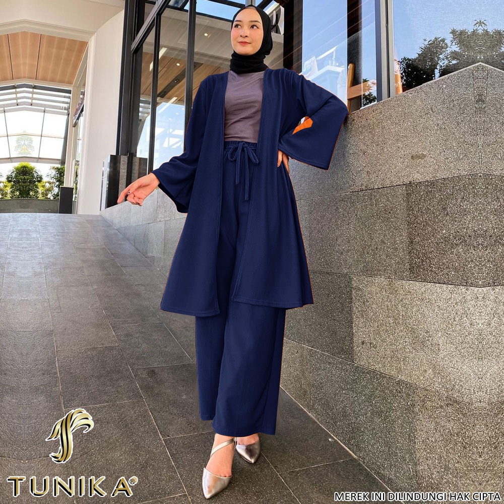 Baju Setelan Wanita Kekinian - One set Wanita - Setelan Tunik - Set Filanto - Lexoir-St Filanto Navy