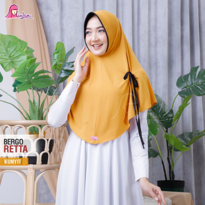 READY SIAP KIRIM | HB - BERGO RETTA KUNYIT | HIJAB INSTAN MIULAN TERBARU | KERUDUNG SOFT PET POLOS S