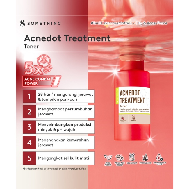 SOMETHINC ACNEDOT TREATMENT SERIES ( TONER / LOW PH CLEANSER / MOISTURIZER GEL / SPOT GEL )