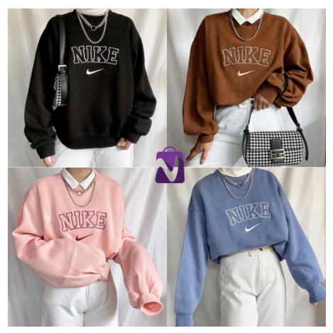 BORDIR NIKe SWEATER CREWNECK BAHAN FLEECE