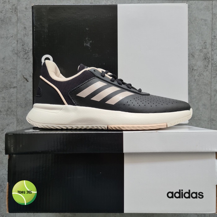 TENIS-SEPATU- SEPATU TENIS ADIDAS COURT SMASH WOMAN BLACK ORIGINAL - 38.5 -SEPATU-TENIS.