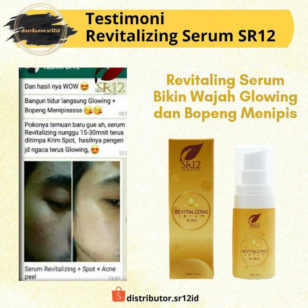 Revitalizing Serum SR12 Serum Wajah Bopeng dan Lingkar Mata Panda Menyamarkan Garis Halus