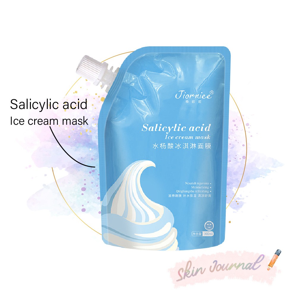 JIORNIEE SALICYLIC ACID / Ice Cream Mask Wajah Jerawat Bruntusan Komedo masker 300g lifusha