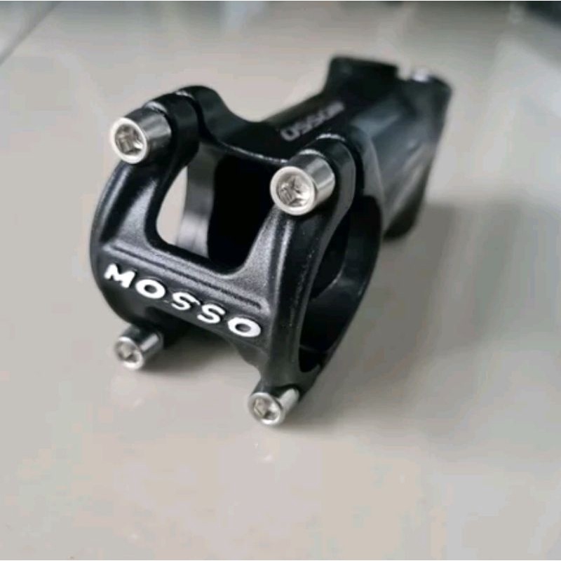 Stem Mosso Super Light Panjang 100 x 31.8 MM Angle 7 Derajat Black Gray - 10 cm Ringan