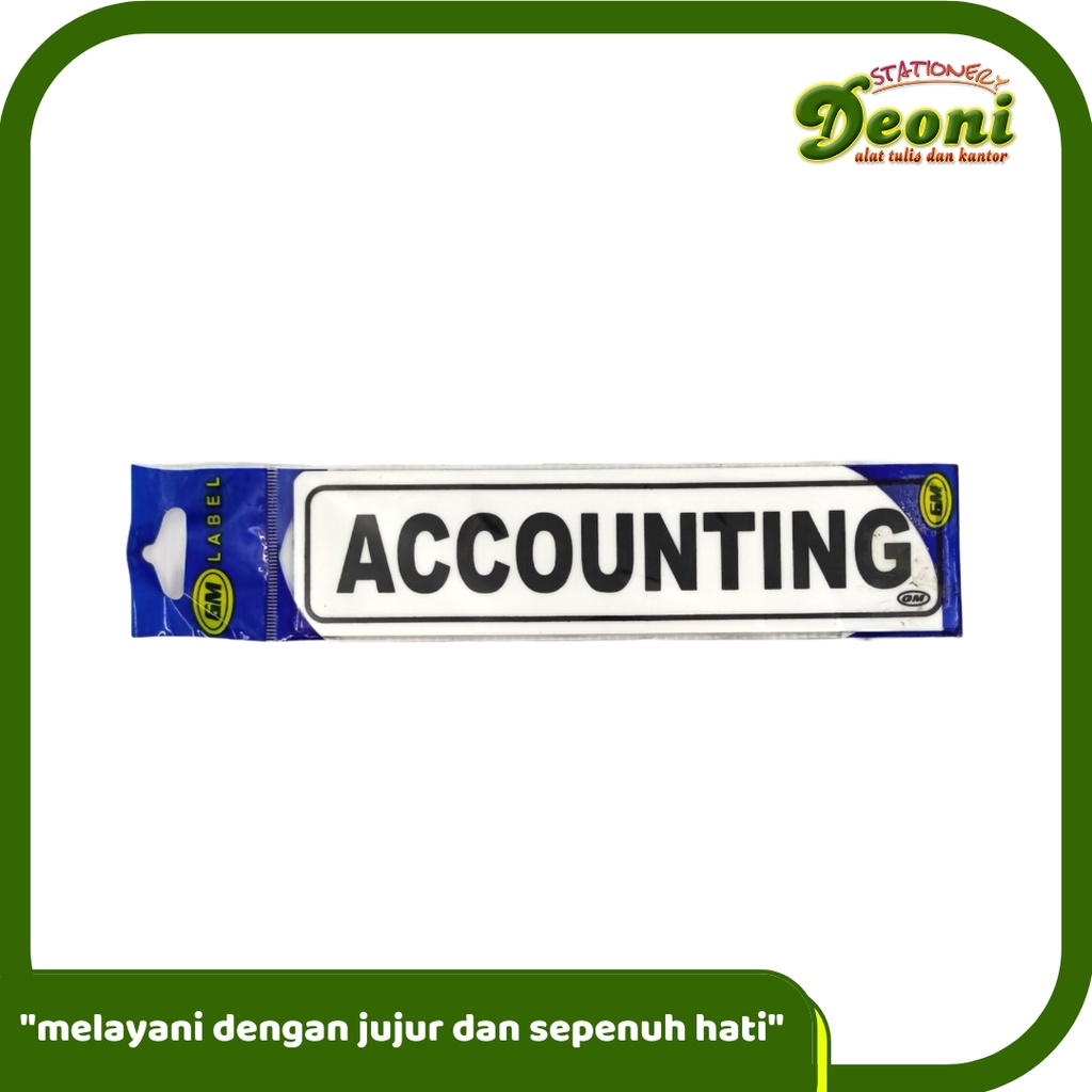 

GM LABEL Akrilik 5 X 20cm - ACCOUNTING