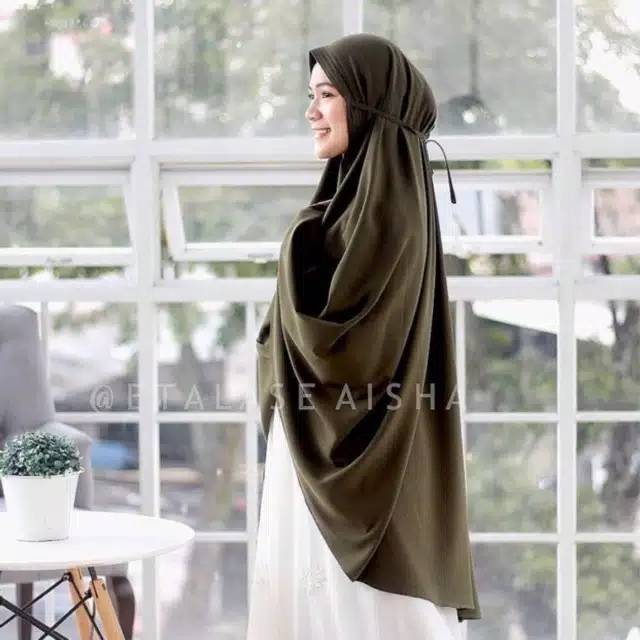 Hijab khimar jumbo pet pakai tali  xxl