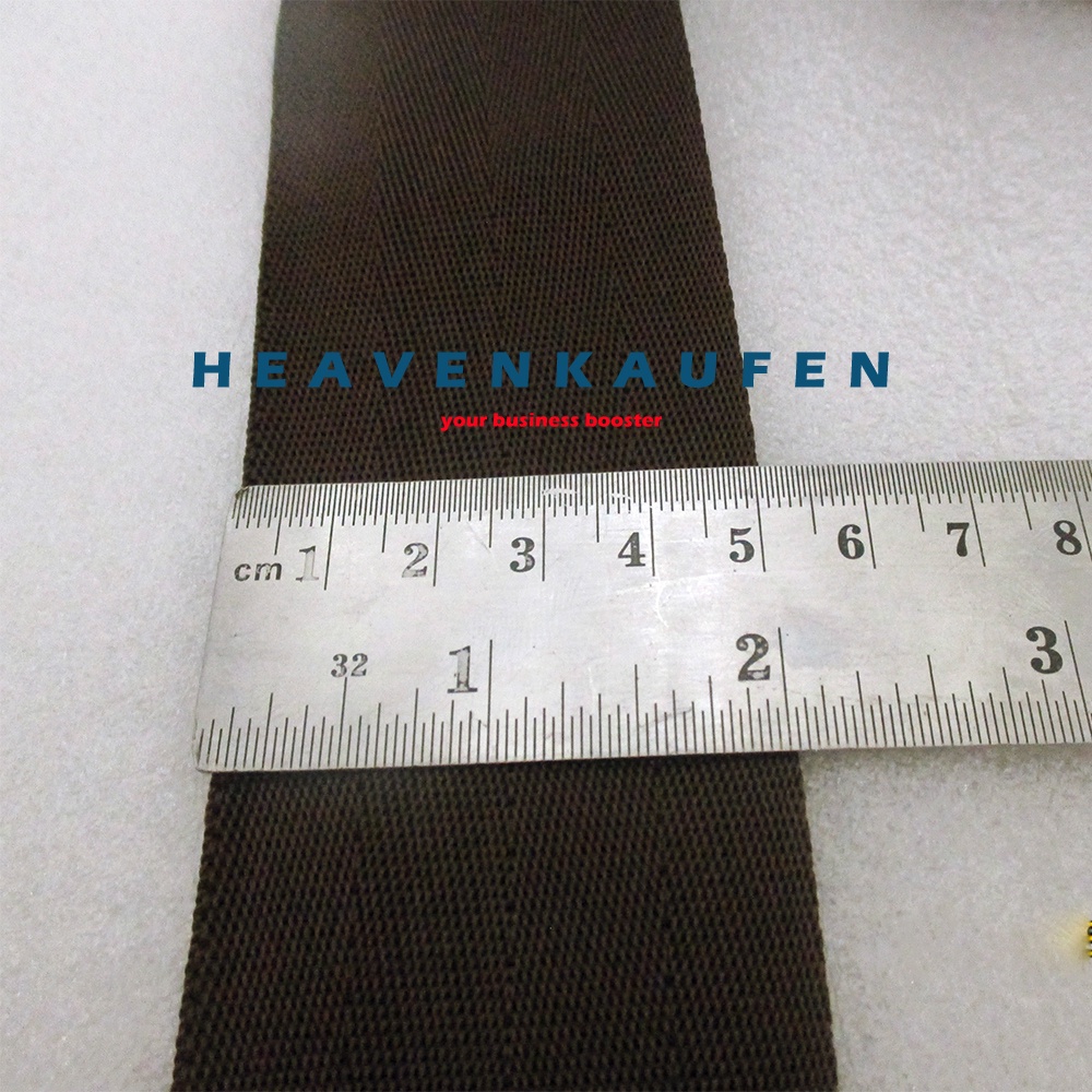 Webbing Lebar 5 cm Warna Coklat Motif Seatbelt Untuk Webbing Tas Dll