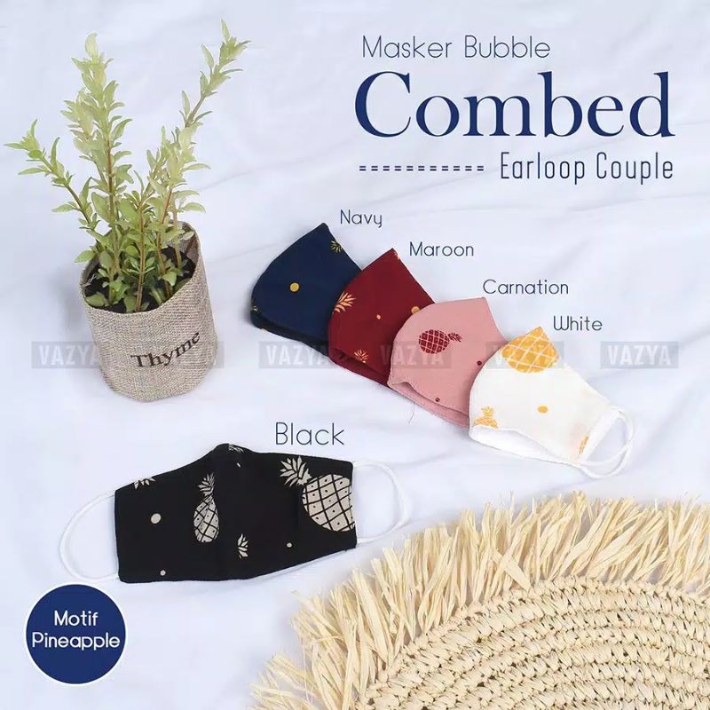 Masker Bubble Combed Earloop Couple