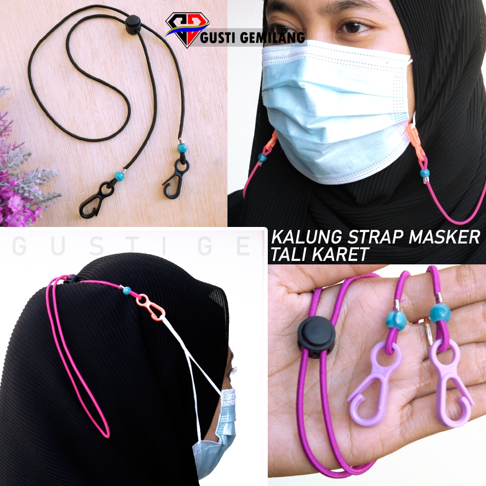 Tali Karet Kalung Masker Polos  2IN1