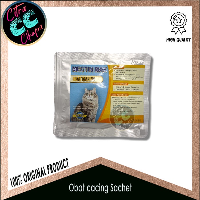 Obat cacing Kucing Mectin max Sachet isi 10kapsul