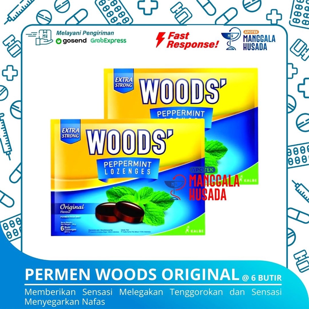 

WOODS LOZENGES ORIGINAL PERSACHET @ 6 BUTIR